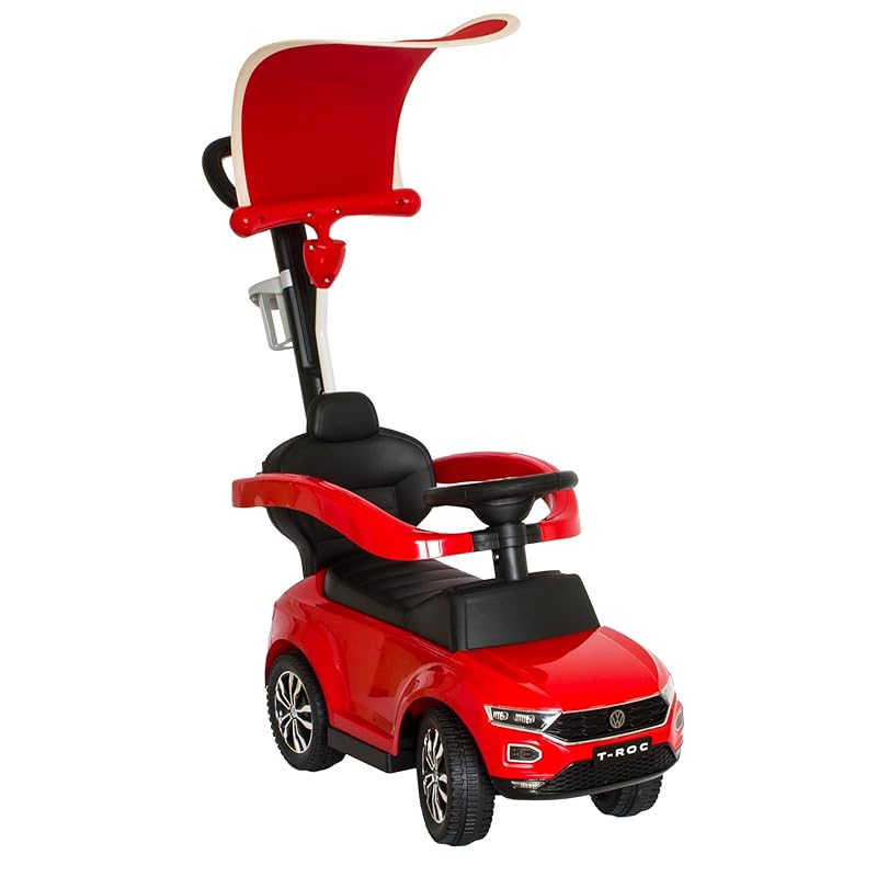 LEMODO - Volkswagen T-ROC Rutschauto, Sonnenschutz, Staufach, Sound-Lenkrad, Rot