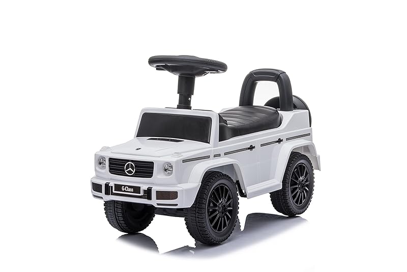 NINODOVAE - Mercedes Benz G350D Rutschauto, Hupe/Musik, Weiß